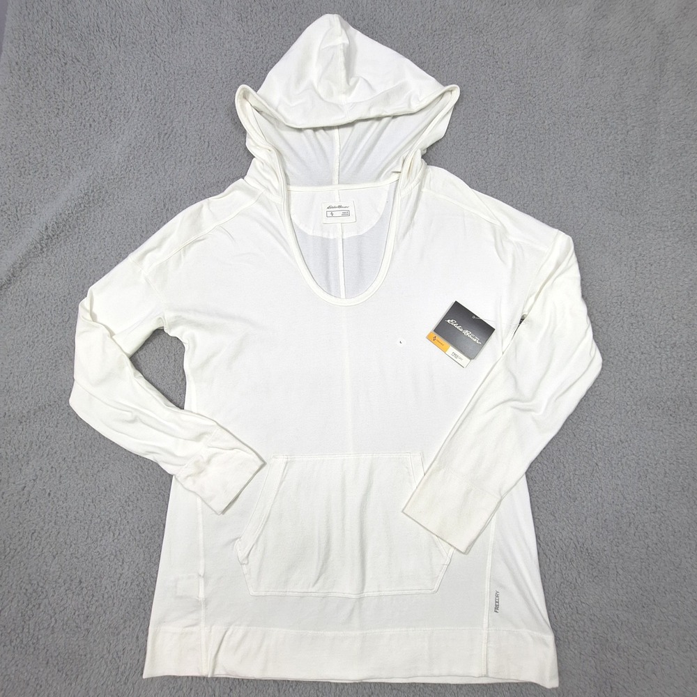 Eddie Bauer Hoodie Womens Large White FreeDry Travex‎ Lookout Pullover NWT